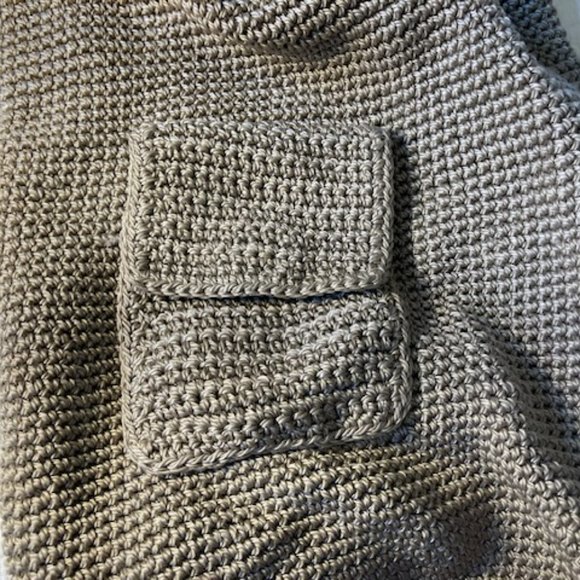 Tan Crochet Backpack Style Bag - Picture 3 of 5